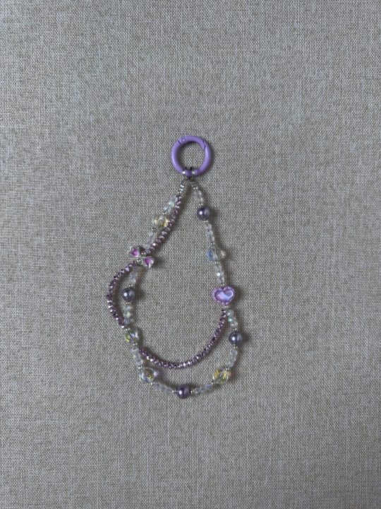 Beaded Bag Chain with Heart/Cube/Round Beads | Alloy Clasps for DIY Crafts | Women’s Handbag & Accessory Decoration Charms