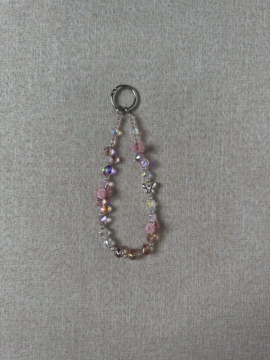 Rhinestones Phone Chain Aesthetic Keychain Wristlet Gems Pearls Beads Bag Charms Car Key Chain Women Rhinestone Pearl Purse Charm Cell Phone Wrist Strap Crystal Bead Phone Charm Keychain Accessories