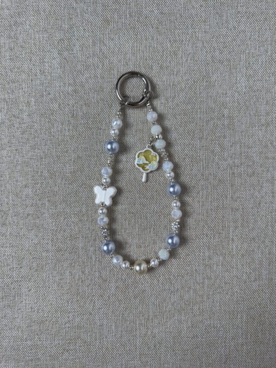 Beaded Bag Chain with Heart/Cube/Round Beads | Alloy Clasps for DIY Crafts | Women’s Handbag & Accessory Decoration Charms