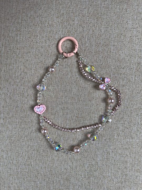 Heart Phone Charm | Cute Beaded Lanyard for Phone Case, Purse & Backpack | Stylish Accessory Gift for Women