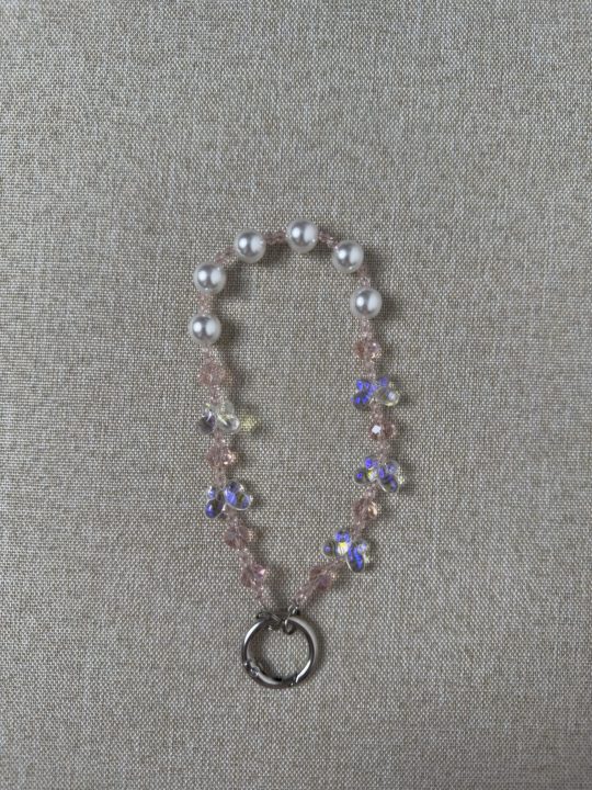 Rhinestones Phone Chain Aesthetic Keychain Wristlet Gems Pearls Beads Bag Charms Car Key Chain Women Rhinestone Pearl Purse Charm Cell Phone Wrist Strap Crystal Bead Phone Charm Keychain Accessories