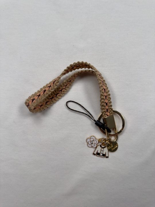 Cute Braided Rope Keychain | Initial Letter Keys Charm with Key Ring | Purse Charms for Handbags | Stylish Gifts for Women